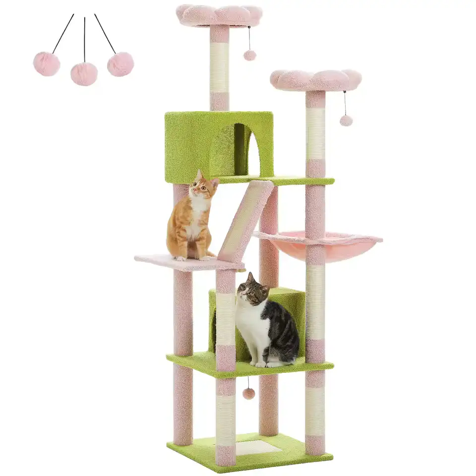 A Six-Story Cat Tree With Multiple Hiding Places