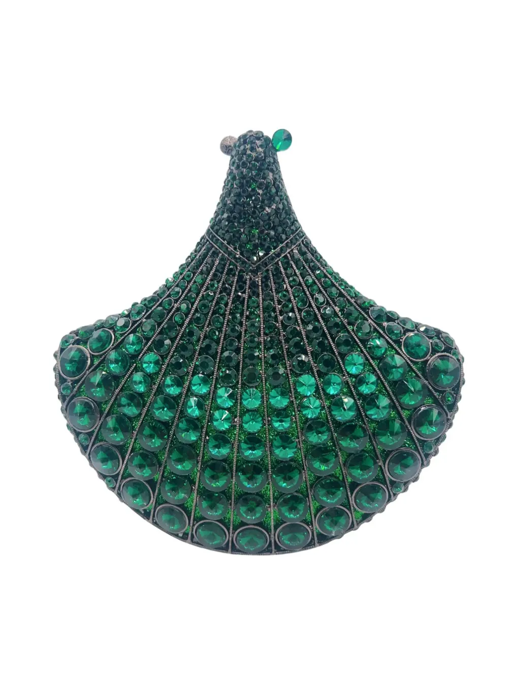 Karina Rhinestone Fan-Shaped Clutch