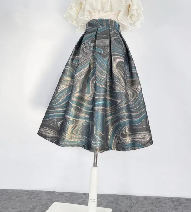 Modern Summer Embroidered High Waist Skirt