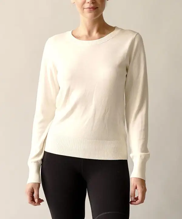 Bamboo Sweater Crew Neck Top Sweatshirt