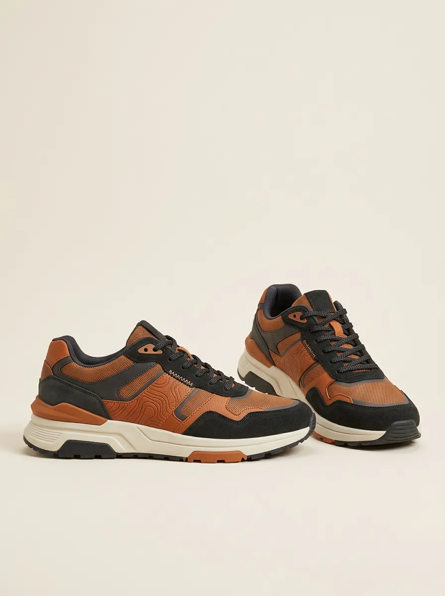 Men's Everyday Outdoor Hiking Topographic Pattern Print Sneakers
