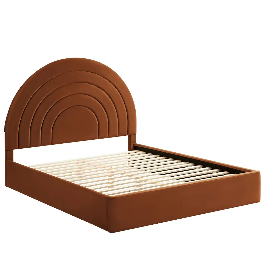Arched Performance Velvet Platform Bed