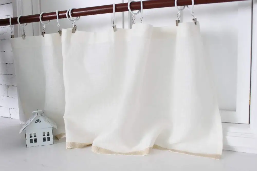 Unlined Cafe Linen Curtain Panel