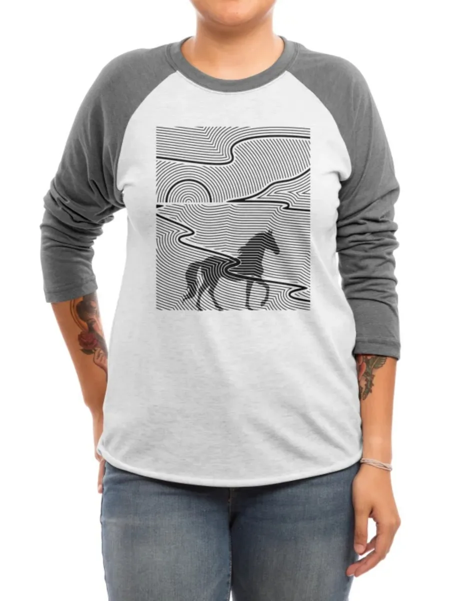Abstract Horse Line Print T-Shirt