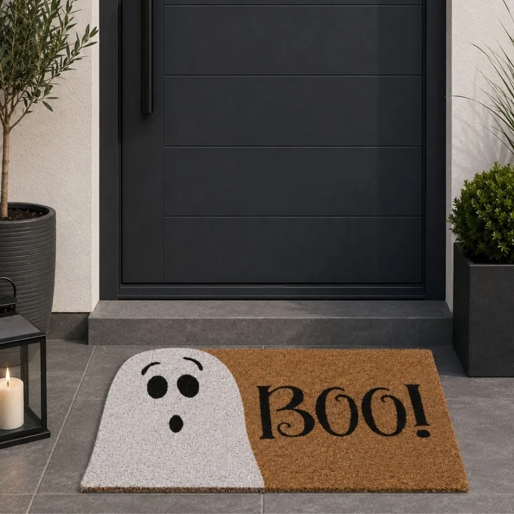 Boo Lettering Coir Door Mat