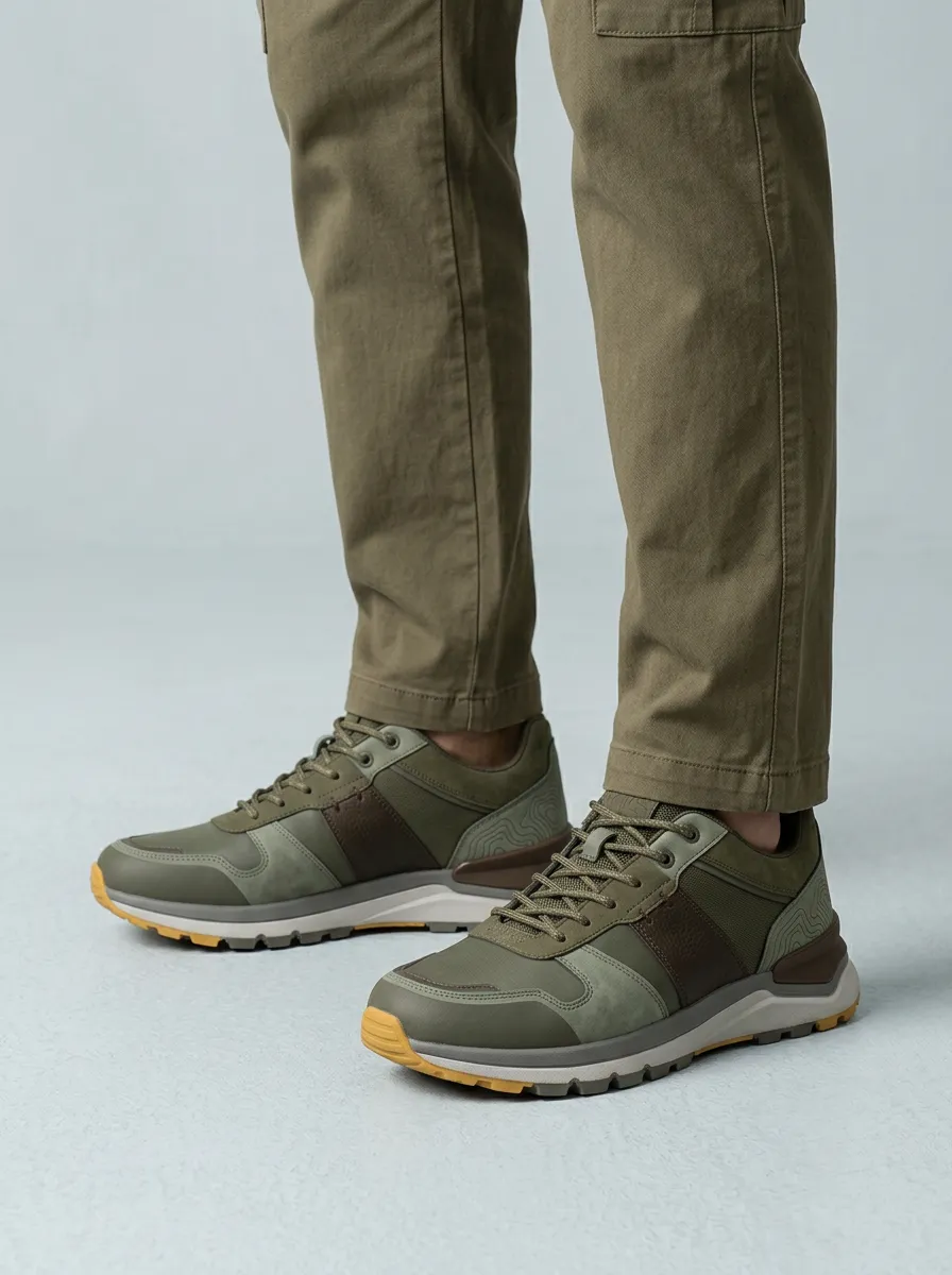 Men's Everyday Outdoor Hiking Topographic Map Print Sneakers
