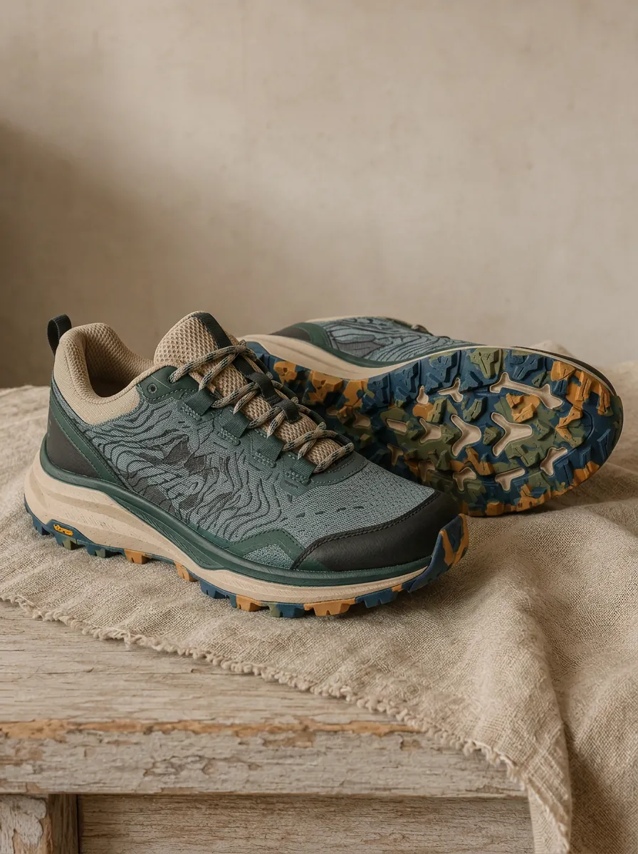 Women's Tempo Outdoor Hiking Topographic Pattern Printed Sneakers