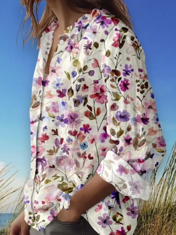 Boho Floral Print Shirt