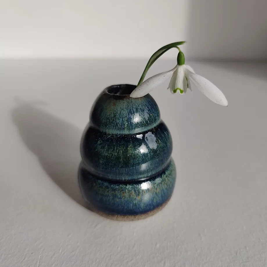 Sculptural Stoneware Bud Vase