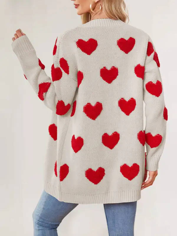 V-Neck Knit Pocketed Cardigan