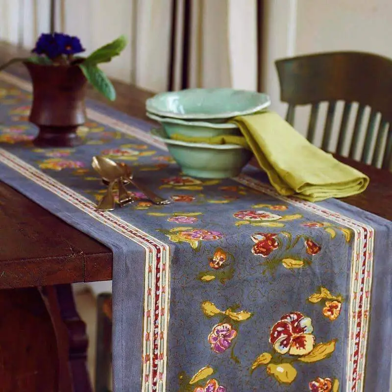 Cheerful Pansy Floral Table Runner