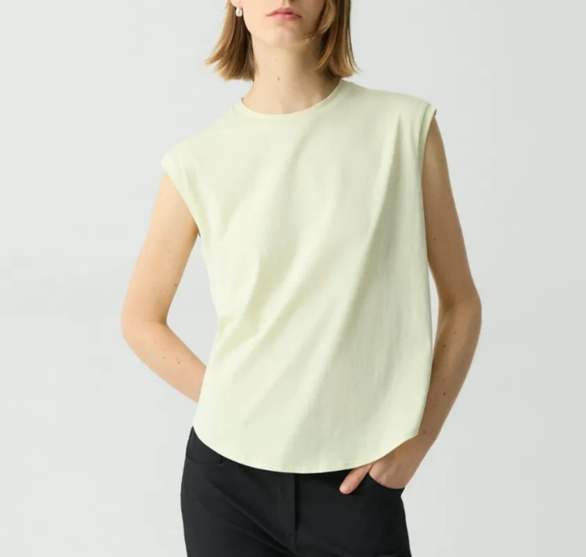 Cotton Crew Neck Sleeveless Tank Top