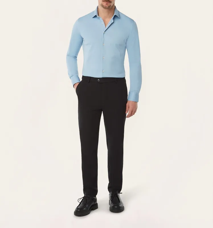 Knit Non-Iron Shirt Blue