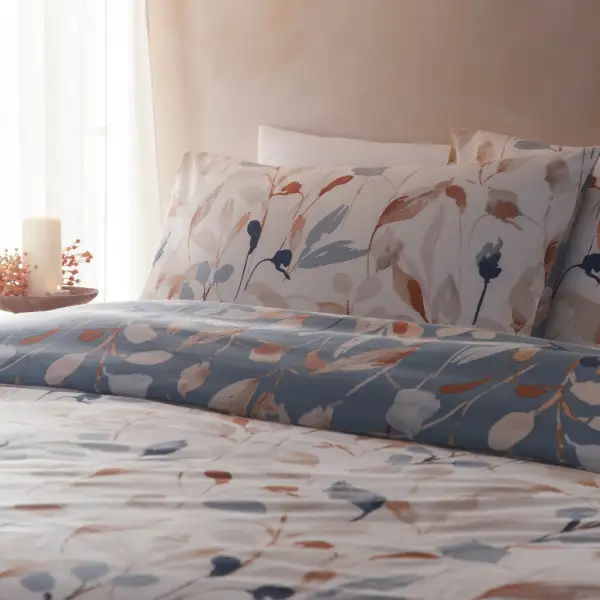 Graceful Bedroom Reversible Leaf Cotton Duvet Cover Set