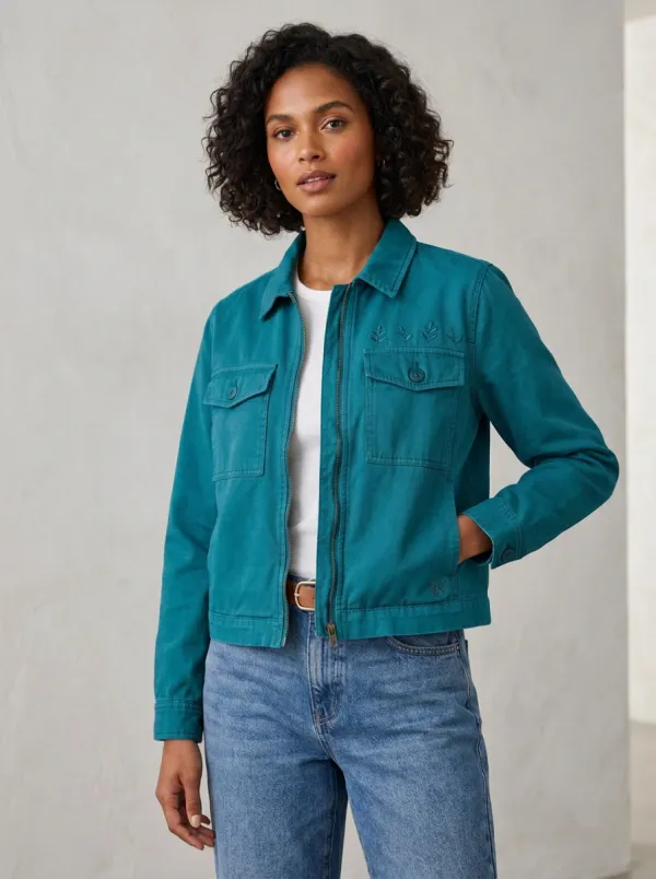 Women's Leaf Butterfly Embroidered Jacket