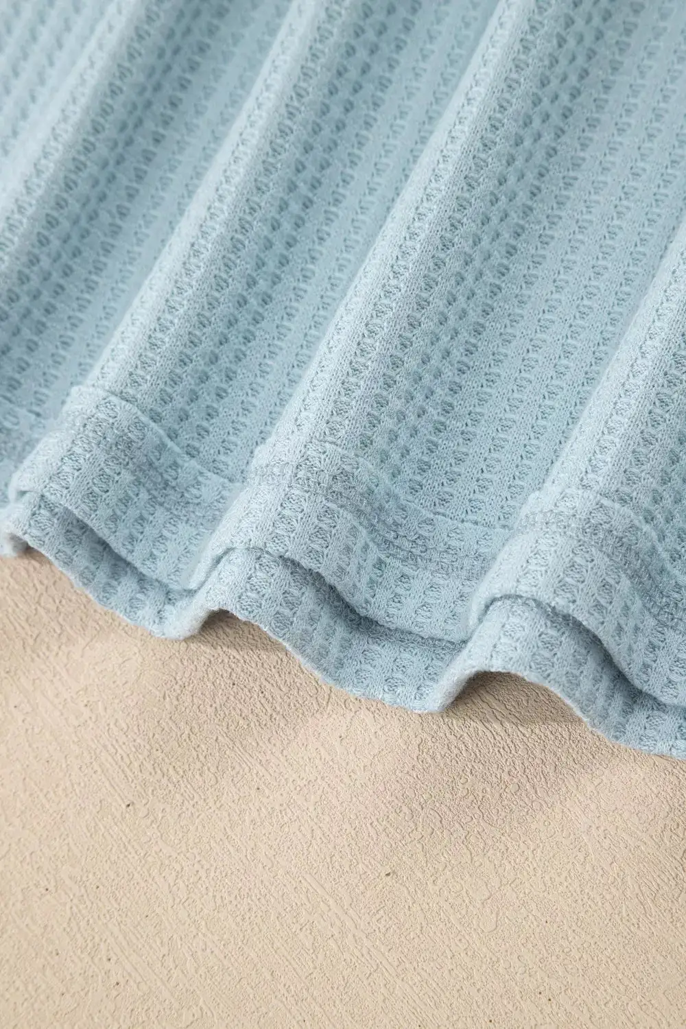 Waffle Knit Lace Detail Floral Top