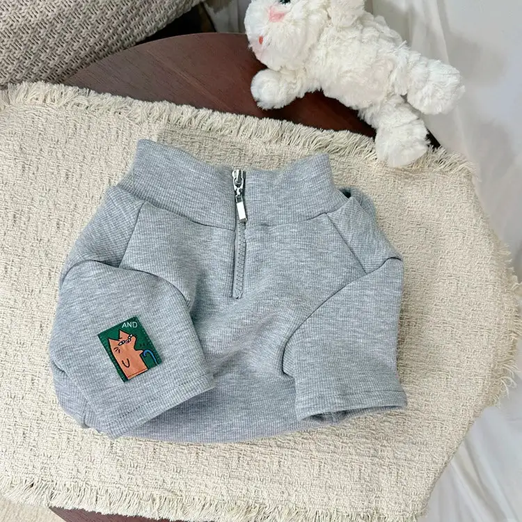 Zipper Up Fleece Lined Pajama Set