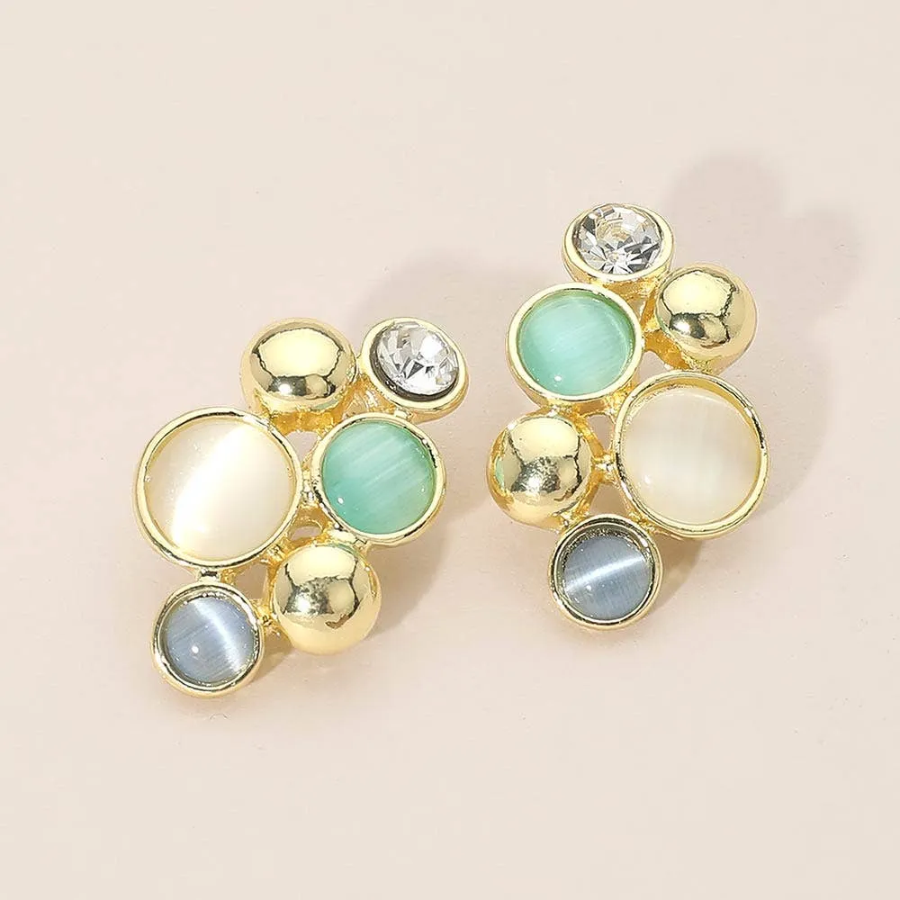 Polished Pearl-Inspired Stud Earrings