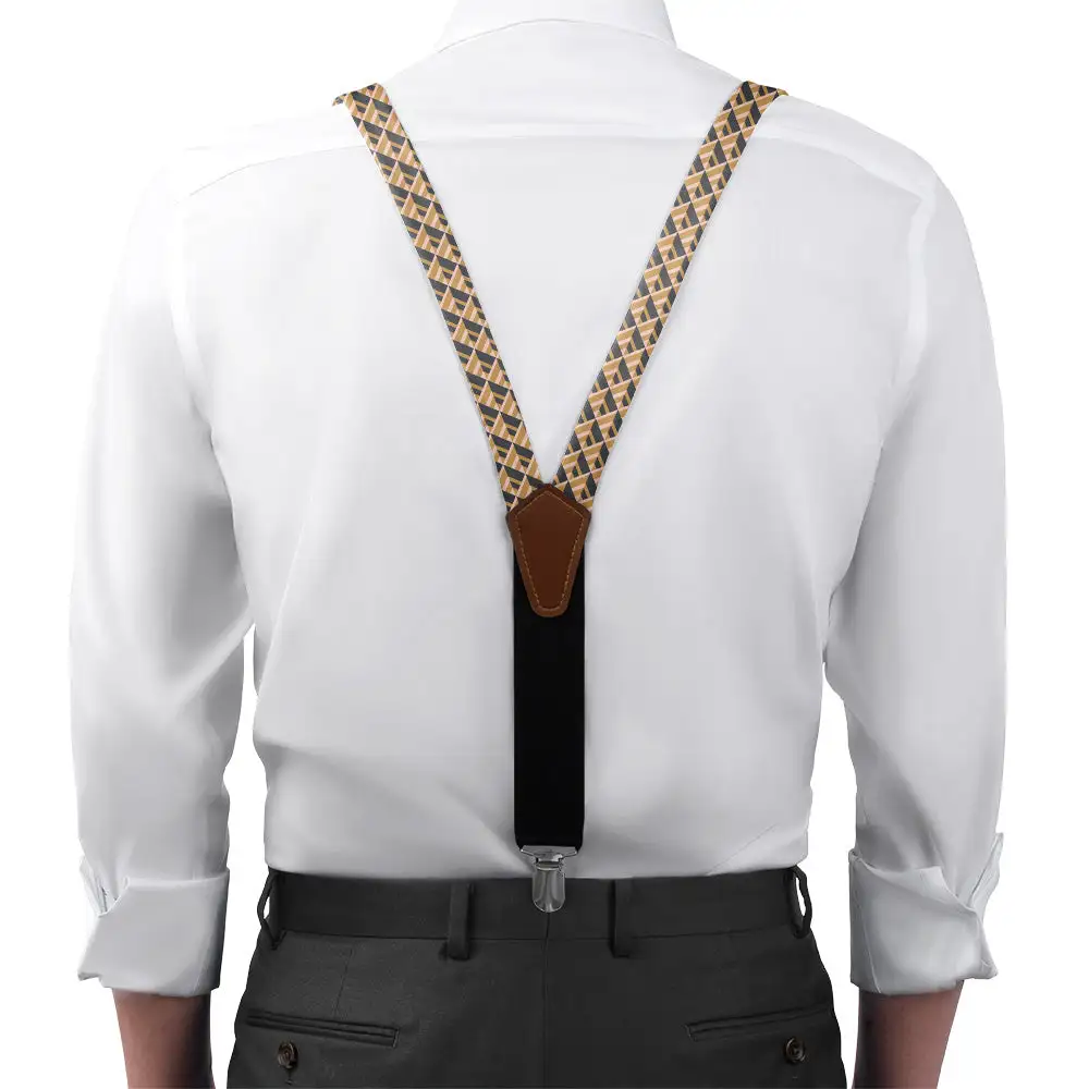Geo Plates Pattern Suspenders