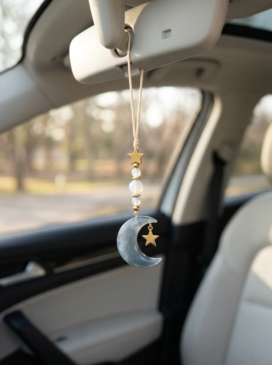 Moon-Star Rearview Mirror Hanging Ornament