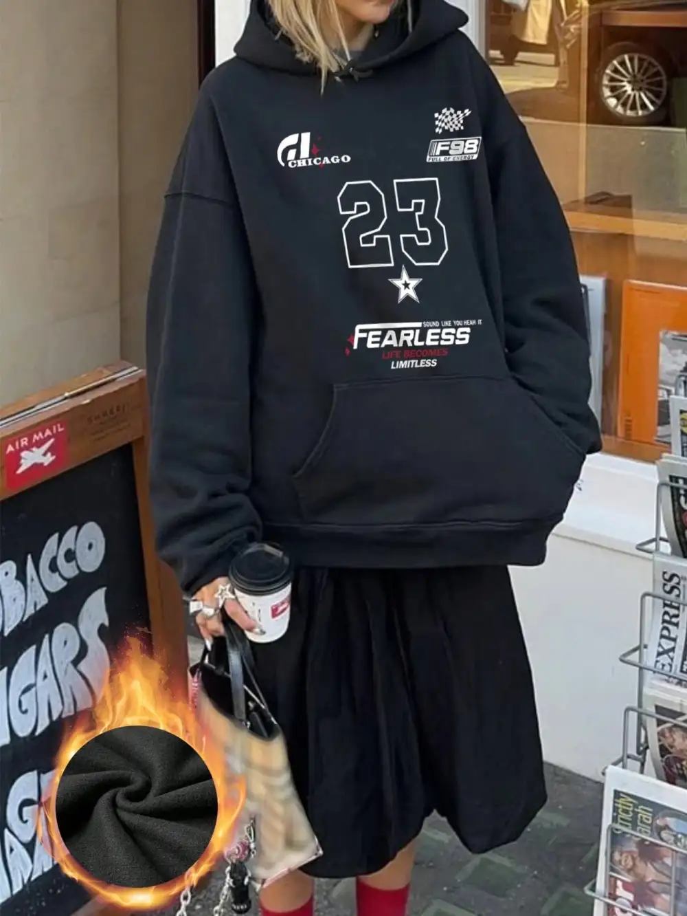 Gray Number 23 Casual Hoodie