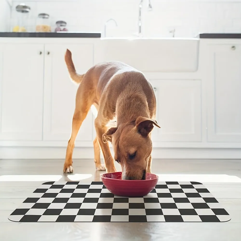 Checkerboard Pet Feeding Mat