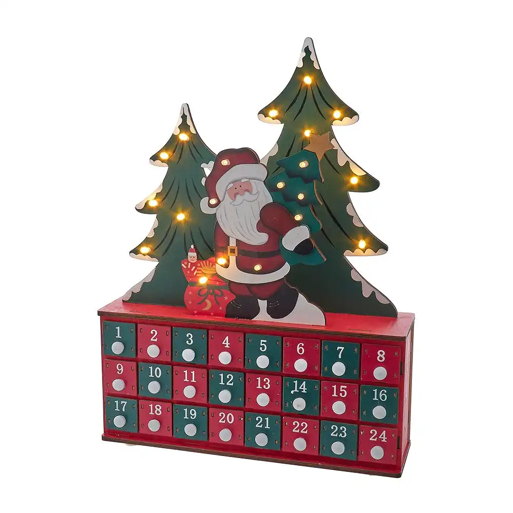 Wooden Lighted Advent Calendar