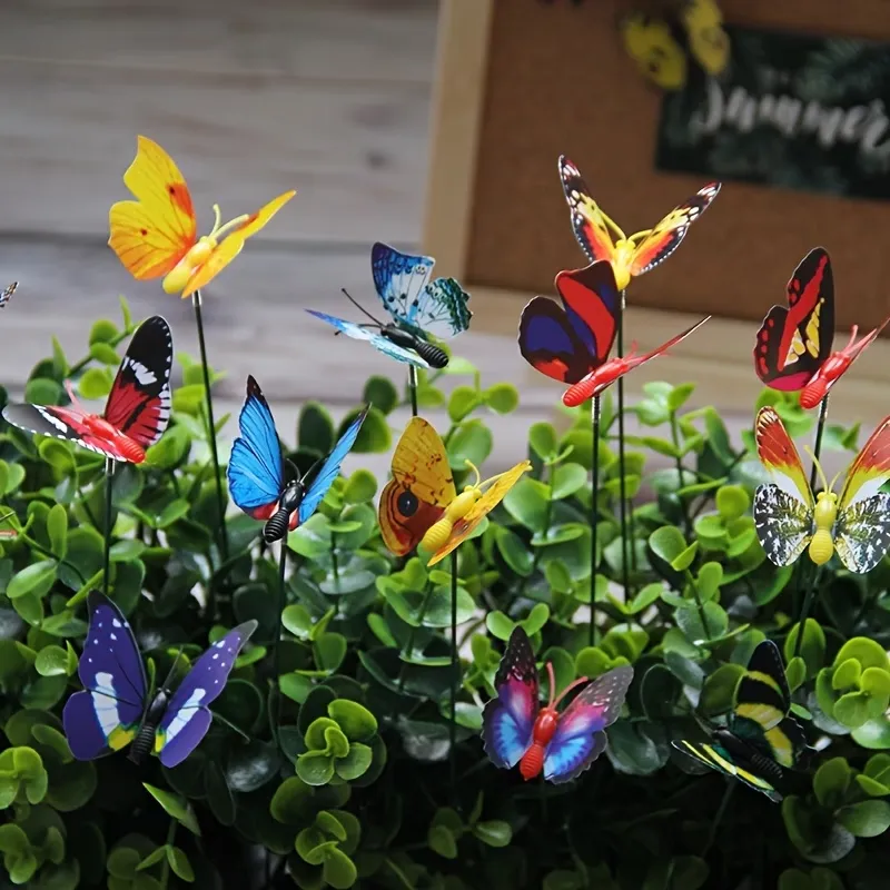 10pcs Colorful Butterfly Garden Stakes