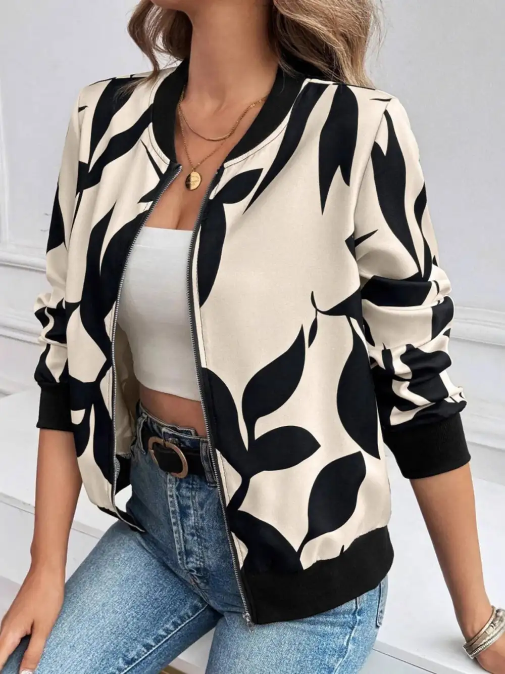 Relaxed Refined Zip-Up Jacket