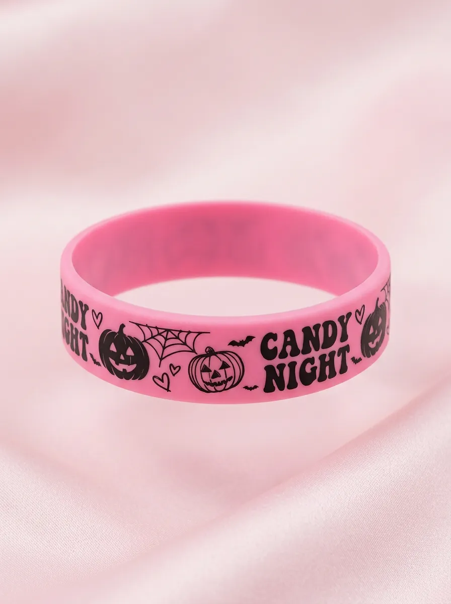 Pumpkin Spiderweb Candy Halloween Graphic Wristband