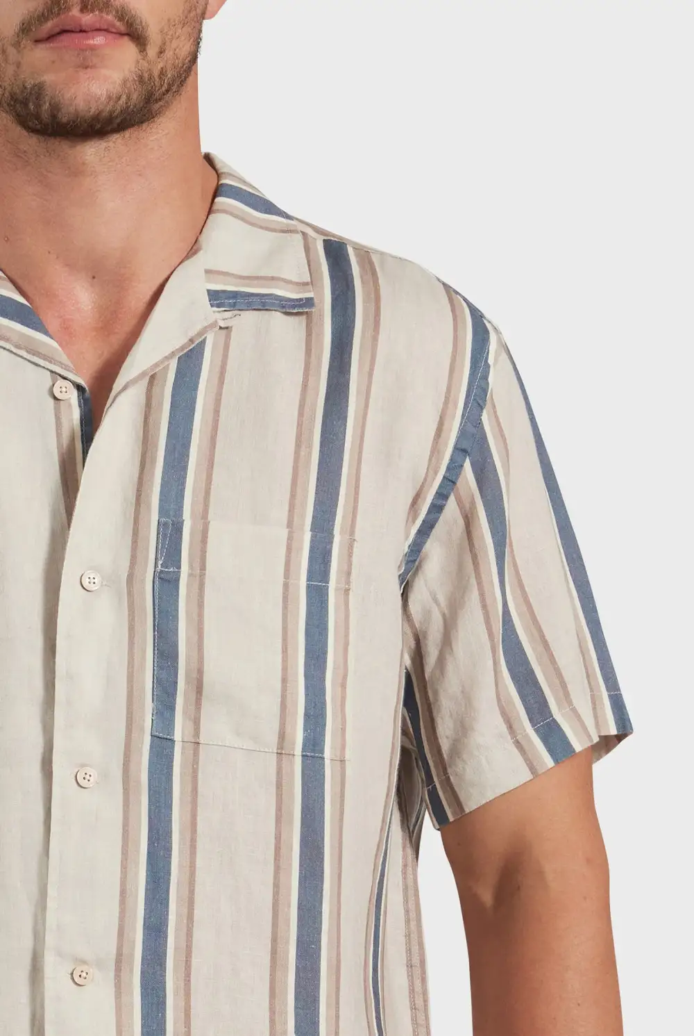 Casual Button Up Shirt-Natural