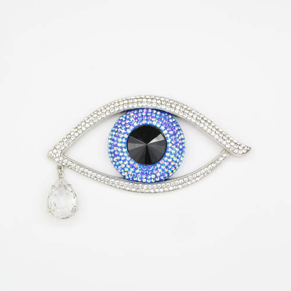 Teardrop Crystal Eye Brooch
