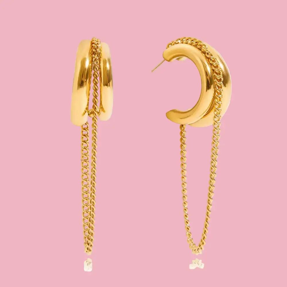 Double Dangle Hoop Earrings