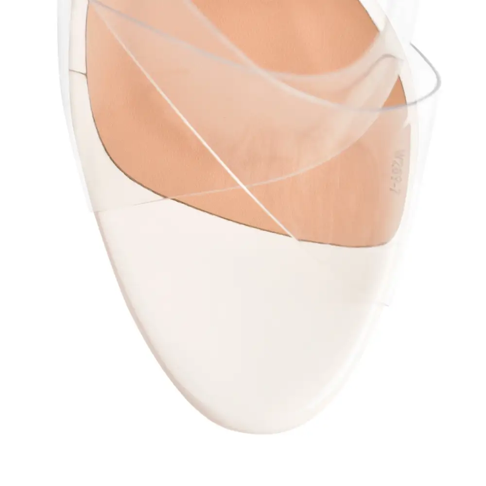 Crisscross Transparent Strap Wedge Heel Sandals