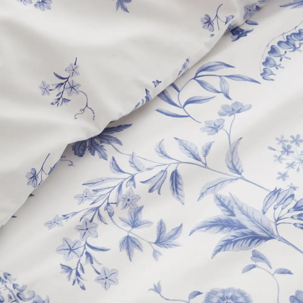 Modern Bedroom Reversible Floral Cotton Duvet Cover Set