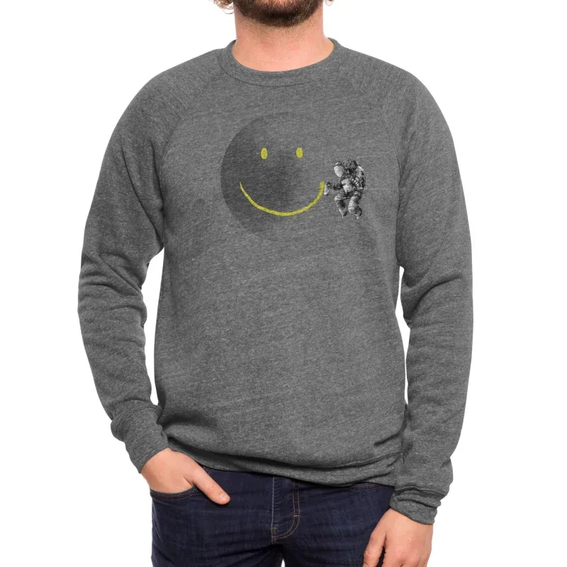 Astronaut Painting Smiley Moon Sweatshirt