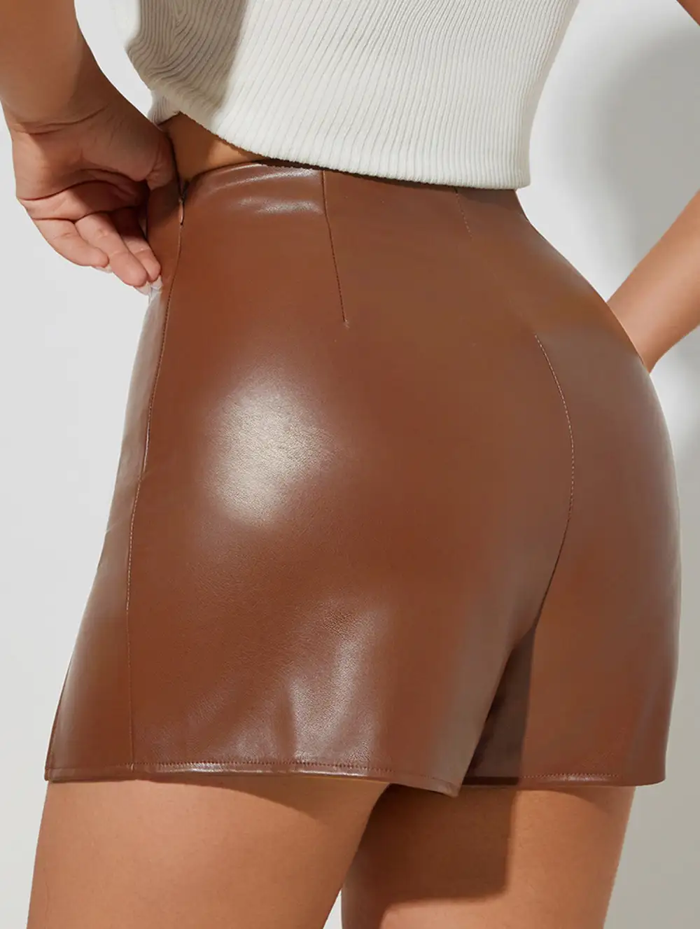 Slit Hem Bodycon Mini Skirt