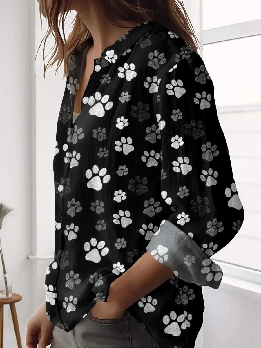 Paw Print Long Sleeve Shirt