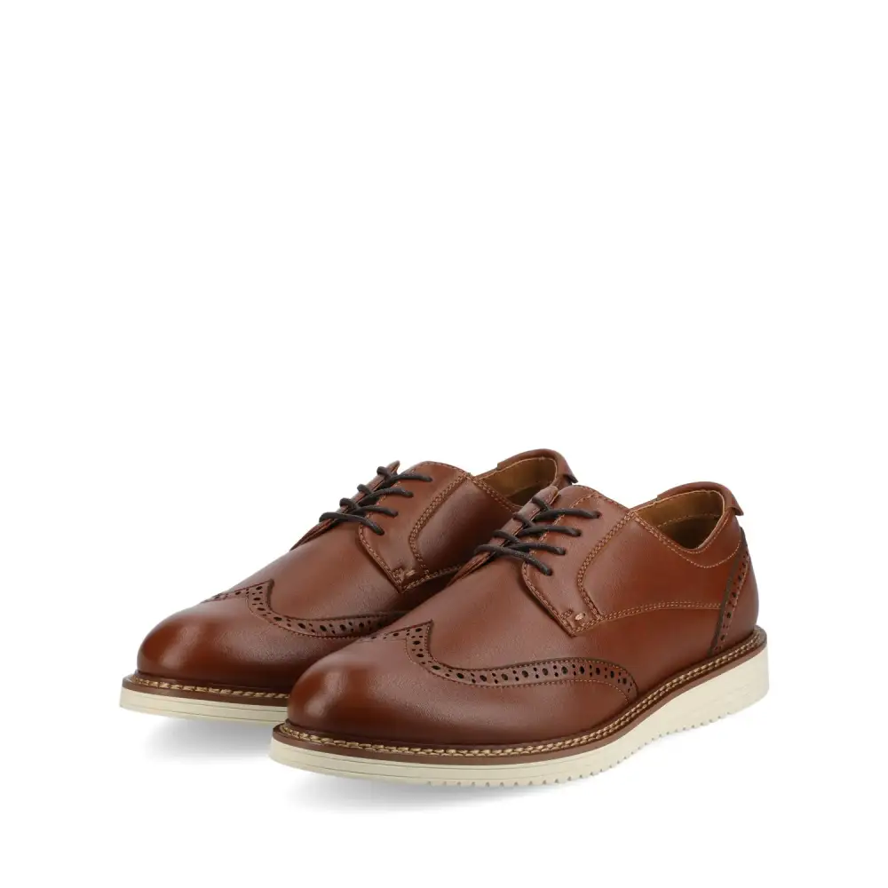 Brogue Detail Slip On Leather Shoes
