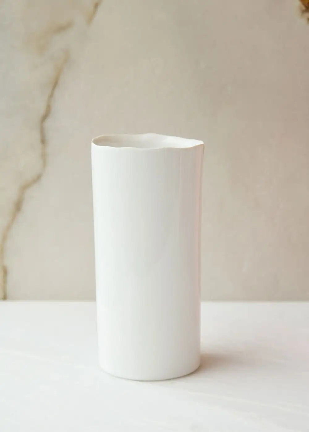 Glossy Cylinder Ceramic Vase