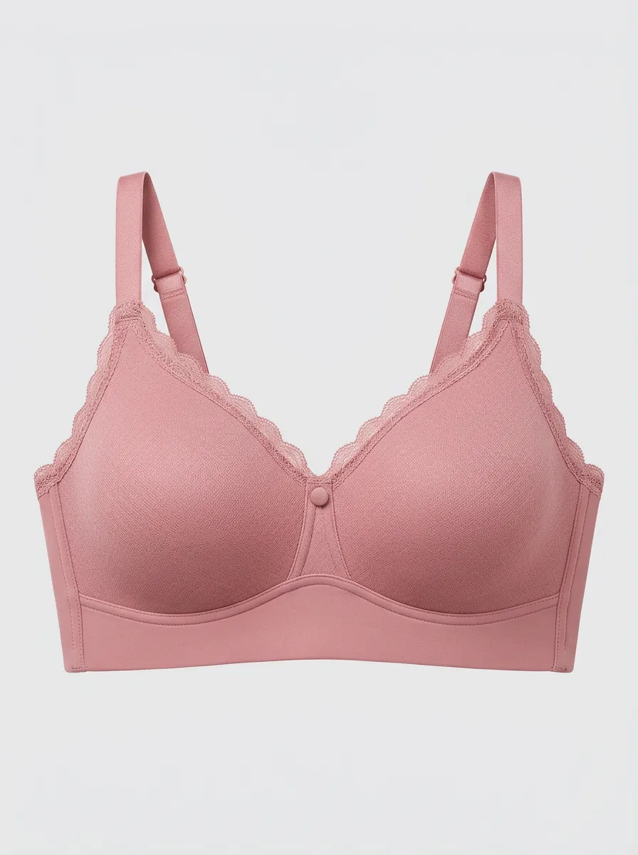 Essential Wireless Lace Trim Lace Finish Women's Bra