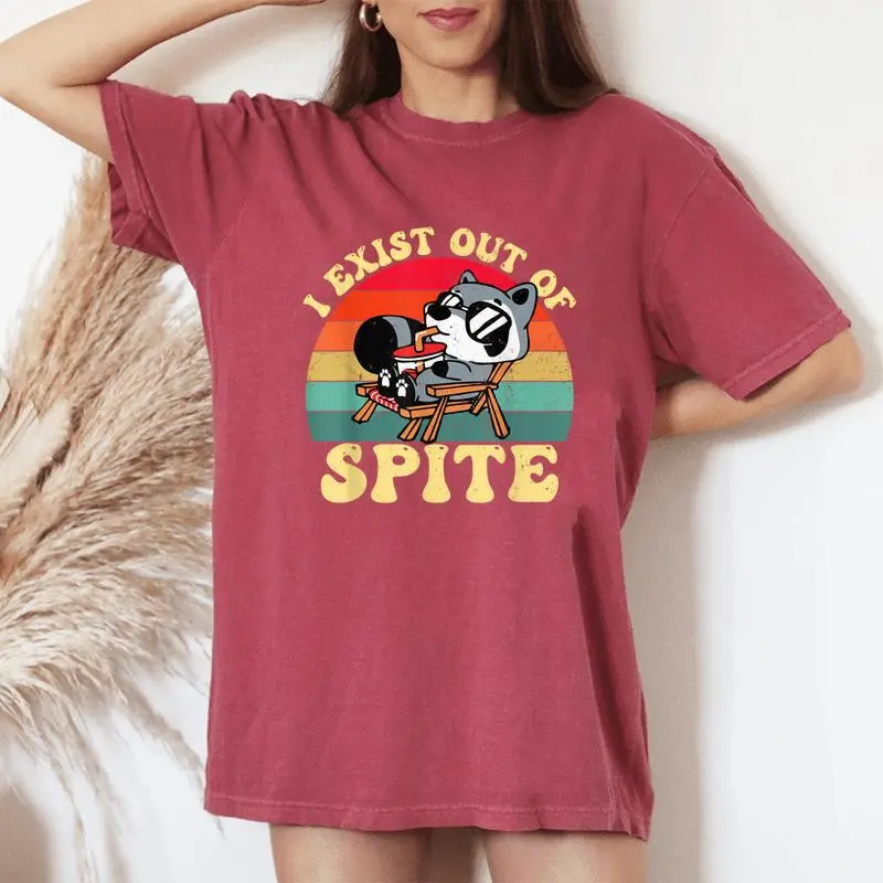 I Exist Out Of Spite Raccoon For Women Women's Oversized Comfort T-Shirt