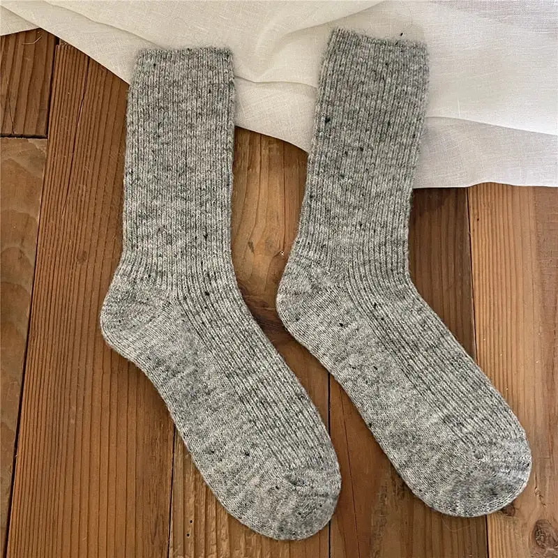 Wool Blend Ribbed Knee High Socks