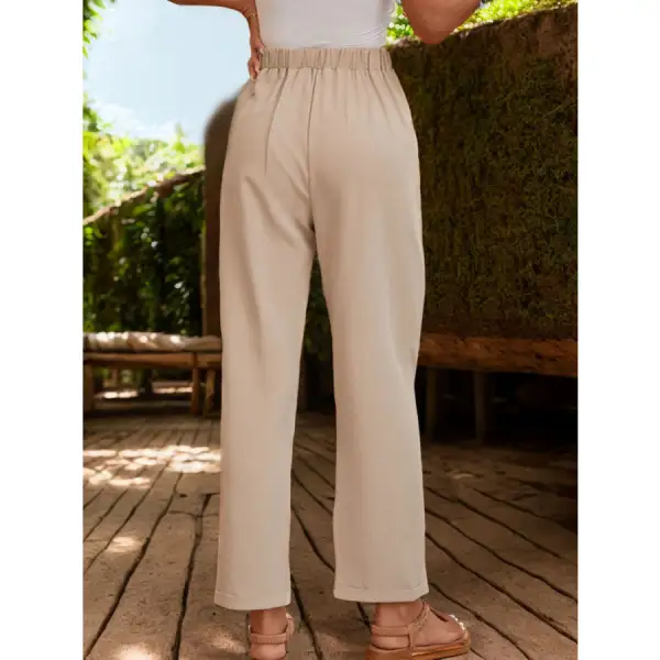 Ruched Half Elastic Waist Pants