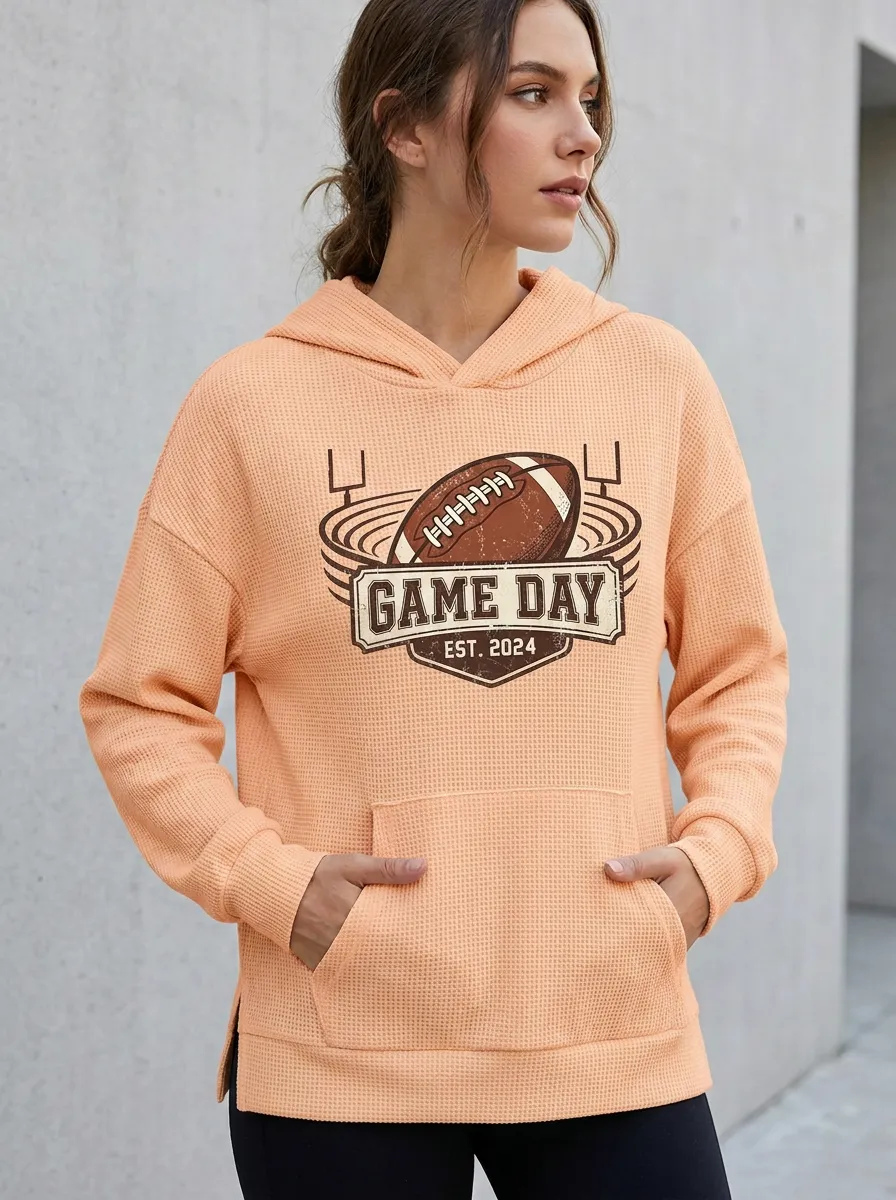 Football Graphic Casual Hoodie