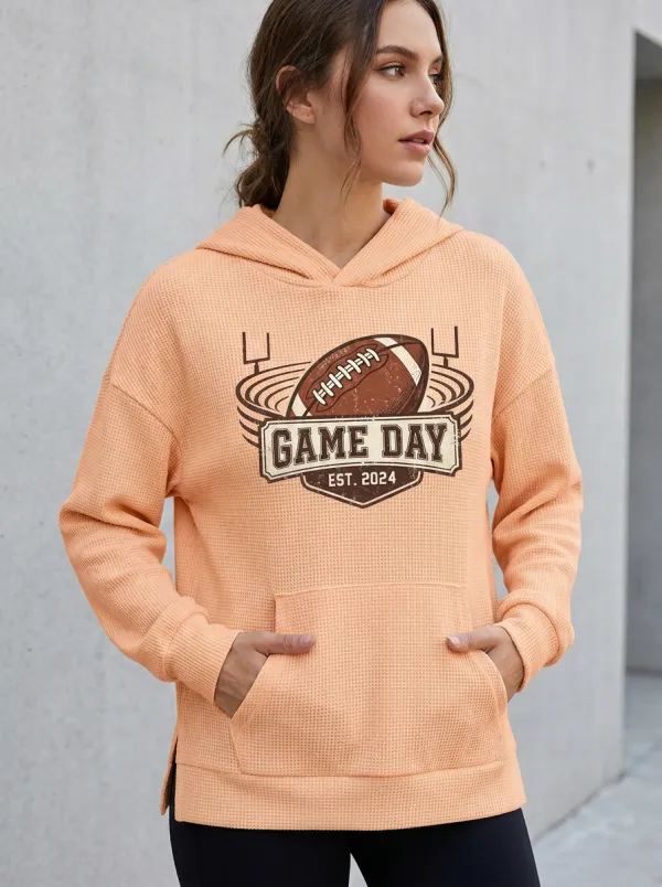 Football Graphic Casual Hoodie