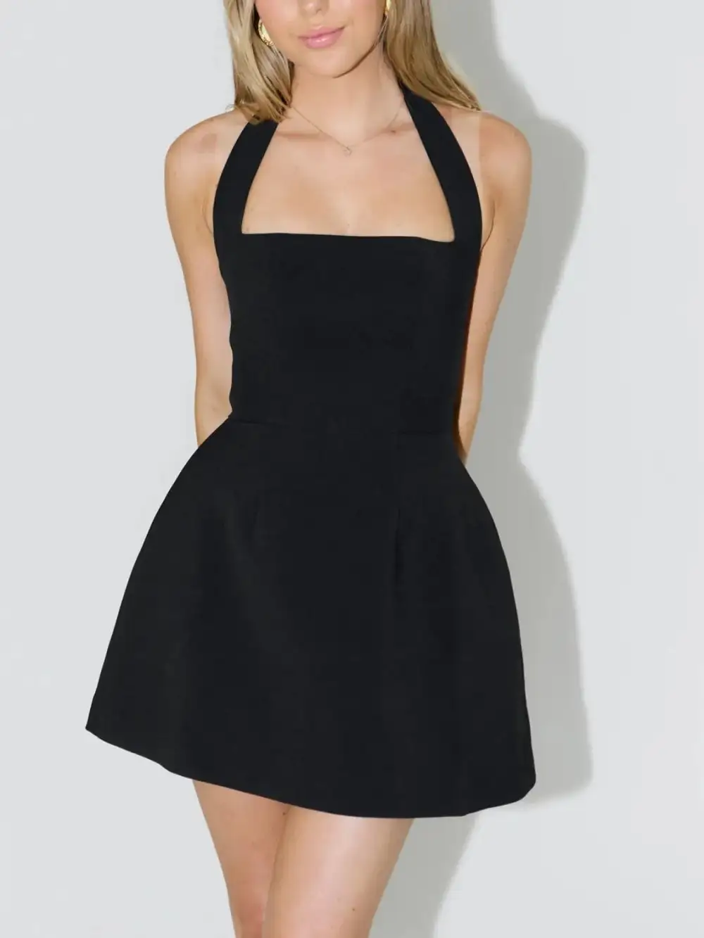 Wearable Cut Halter Mini Dress