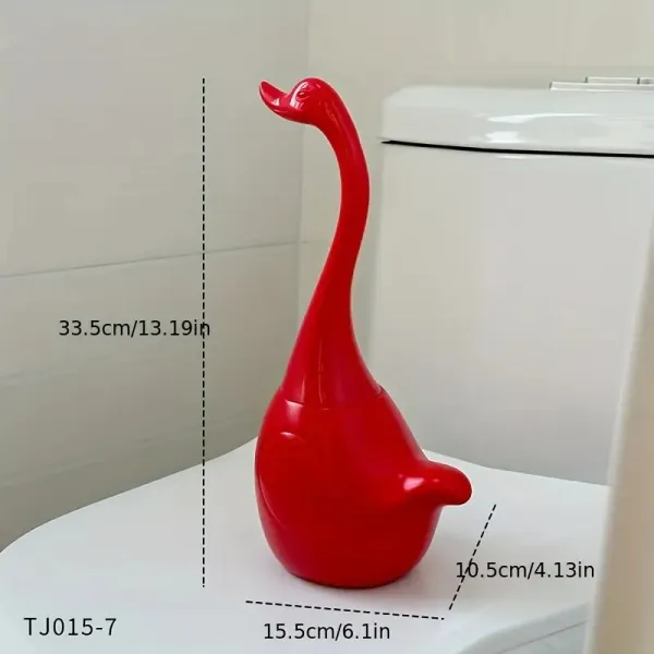 Elegant Swan-Shaped Toilet Brush Set With Base