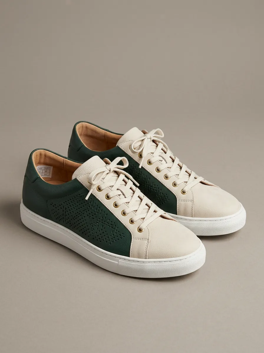 Men's Geometric Perforated Pattern Casual Shoes