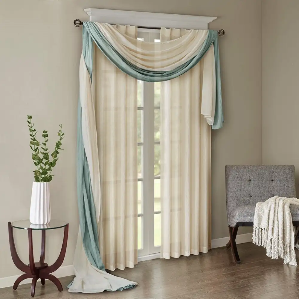 Relaxed Sheer Polyester Solid Window Scarf